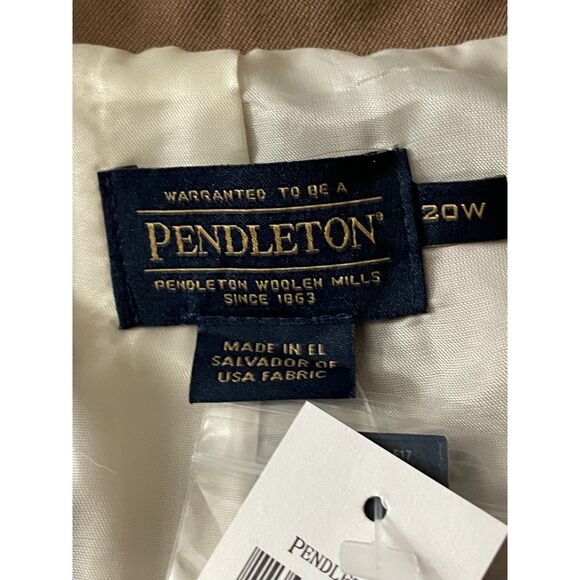 Pendleton Women’s 20W Wool Blazer Tan Brown Lined 1-Button Plus Jacket NWT READ - Picture 8 of 13
